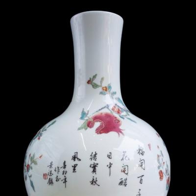 BÌNH CỦ TỎI HỌA TIẾT CÂY LỰU VÀ ĐÔI CHIM